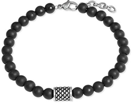 s.Oliver Herren-Gliederarmbänder Edelstahl Onyx 2022628