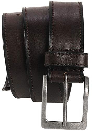 Harrys-Collection HC Damen Herren Safe Gürtel mit langem Reißverschluss Büffelleder, Bundweite:Bundweite 90 = Gesamtlänge 104, Farben:dunkelbraun