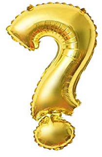 Folienballons Buchstaben Gold - 40/80 / 100 cm - für Geburtstag Hochzeit Party Dekoration Happy Birthday JGA Geschenk Luftballon Abschluss ABI groß XXL klein mini (Fragezeichen ? 40 cm)