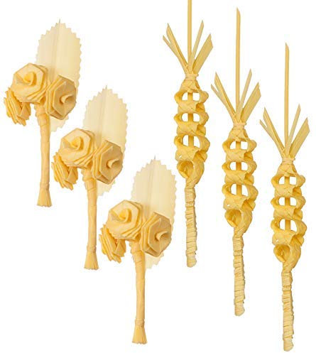 PALMA DOMINGO DE RAMOS/PALMA SEMANA SANTA/PALMA BLANCA/PALMAS Y PALMONES/Palmas de Solapa/Pack 3 rosas n.3 + 3 Ojal larga