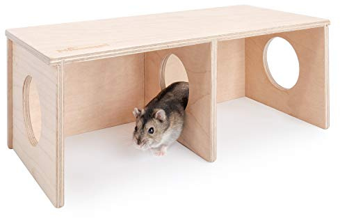 Niteangel Hamster Secret Peep Schuppen 2-Kammer Versteck & Tunnel Erkundungs-Spielzeug, Small - for Dwarf Hamster (S)