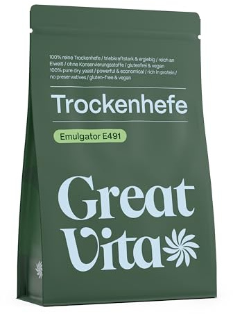 GreatVita Trockenhefe Backhefe, Brothefe, 500g im Beutel