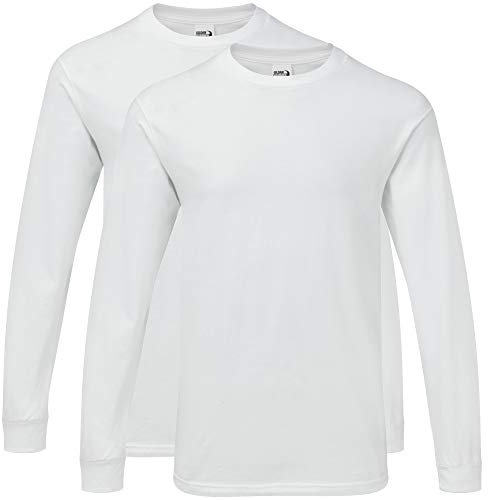 Gildan Herren Long Sleeve, Hammer Collection, 2-Pack, Style Gh400 T-Shirt, Weiß (2-er Pack), XL