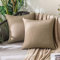MIULEE 2er Set Wasserdicht Kissenbezug Outdoor Sofakissen Dekokissen Modern Kissenbezüge Dekorativ Kissenhülle Deko aus Polyster Leinen-Optik für Garten Sofa Wohnzimmer Bett 45x45 cm Khaki