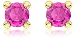 CARISSIMA Damen-Ohrstecker Geburtsstein Juli Rubin Zirkonia Gelbgold 9kt 4mm