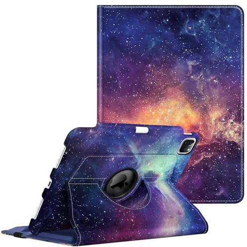 FINTIE Rotating Case Compatible with iPad Pro 11 inch (2022/2021/2020/2018, 4th/3rd/2nd/1st Generation) - 360 Degree Swiveling Stand Cover w/Pencil Holder, Auto Wake/Sleep, Galaxy