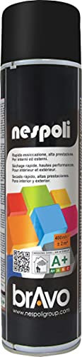NESPOLI Aérosol peinture professionnelle noir brillant 600 ml