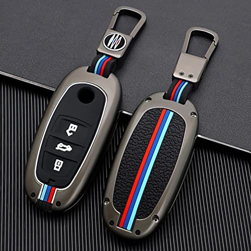 Wondder Zinklegierung Autoschlüsseletui + Silikonhülle passend für Volkswagen V-W 315Mhz 433Mhz 868Mhz PCF AC Chip Touareg 3 Tasten (Matte Farbe B)