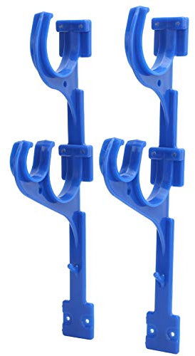 Colgador de plástico para piscina, soporte para piscina colocación de varilla telescópica gancho de manguera de vacío con tornillos para piscina poste telescópico manguera de vacío desnatador de hojas