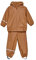 CeLaVi Unisex Kids Basic Recycle PU Rainwear Set, Amber Brown, 90