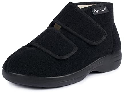 Aerosoft Stivali in velcro stretch 13 donna uomo pantofole larghe G-H plantare intercambiabile