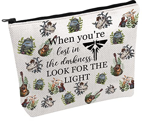 FOTAP Firefly Game Geschenk Ellie's Gitarre Make-up Tasche Hatosaur Kosmetiktasche Ellie's Rucksack Reißverschluss TLOU Firefly inspiriertes Geschenk, Weiss/opulenter Garten, Das Licht