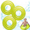 3P Translucent Yellow Inflatable Pool Floats Ring for Kids,Giant Blow Up Swimming Ring for Kids,Swim Wheel Tube Pool Rubber Rings Pool Inflatables for Kids Swimming Pool Summer Beach Party Decorations