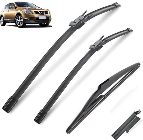 Calidad OEM Limpiaparabrisas for Nissan Qashqai Dualis J10, escobilla limpiaparabrisas delantera y trasera 2006-2013 2012 2011 2010 Ajuste perfecto para parabrisas.