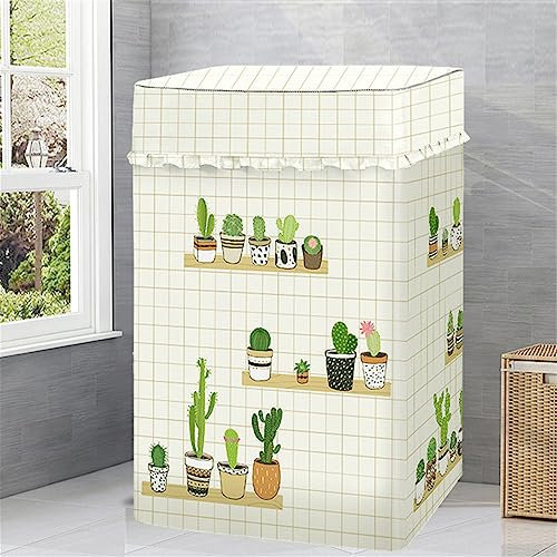 Odot Kawaii Funda Lavadora de Carga Superior Funda, Planta Lavadora Exterior Impermeable con Cremallera para Lavadora y Secadora de Carga Superior (Nórdico,L(6.8-8kg))