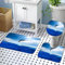 NODIII Badteppich Set 3pc Delfin Badvorleger Groß 50x80 Extra Dick Flauschige Mikrofaser Ozean Badezimmer Badematten Ecke,Konturmatte,Wc-Deckelbezug Rund,Rutschfester KlebefläChe