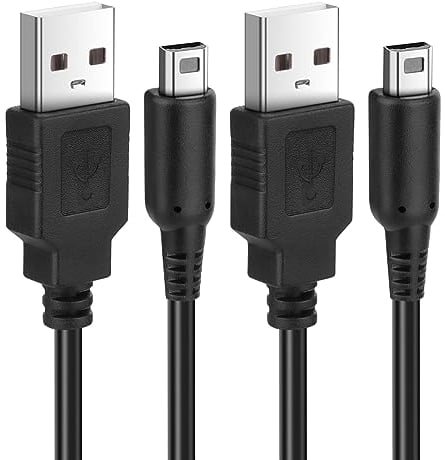 AXFEE 3DS Ladekabel, 4Ft 1,2m USB Ladekabel Power Ladegerät Cord Lead Wire Adapter für New 3DS XL/3DS XL/New 2DS XL/2DS/Dsi XL, Ladekabel für 3DS (2 Stück)