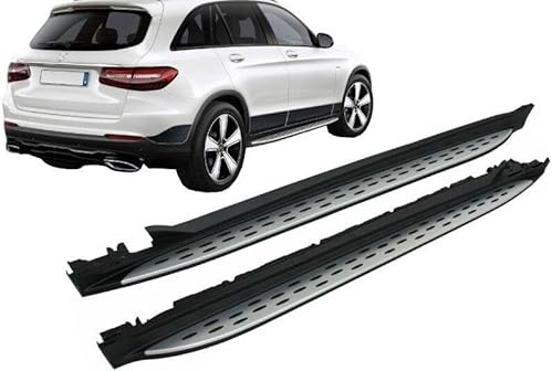 KITT RBMBGLCX253 Marchepieds latéraux en acier inoxydable et aluminium pour Mercedes GLC SUV X253 (2015-2022) et GLC Coupé C253 (2016-2022), Noir