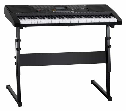 McGrey LK-6150 61 Tasten Set - Elektronisches Keyboard mit 61 Tasten - Leuchttasten und Lautsprecher - inkl. Z-Ständer - Schwarz
