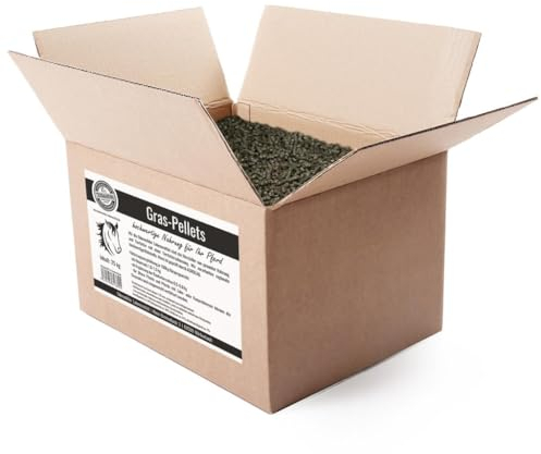 Graspellets Pferdefutter 25kg - Pferdeergänzungsfutter für Vitalität & Glanz - Heuersatz Pferde - Premium Gras Pellets Rasenpellets Pferdeleckerlis