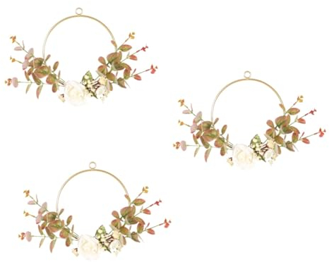 IMIKEYA 3 STK künstlicher Rosenkranz Dekor Kranz Eukalyptus Wohnkultur hängender Anhänger herbstdeko Autumn Decor herbsdeko Girlande künstliche Pflanzen Hochzeit Anlage Holzring schmücken