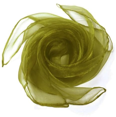 Whakano 10 Stück Square Jongliertücher Seidentücher Chiffontücher,Performance Tanztücher,Gymnastiktücher Jonglier Tücher Schals für Tanzen,Jonglieren,Sensorisches,Tanztücher,60cm,Olivgrün