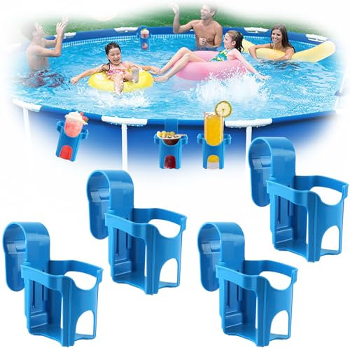 Darryy 4PCS Pool Getränkehalter, Getränkehalter für Pool, Getränkehalter Poolrand, Multifunktionaler Poolzubehör Becherhalter Poolrand