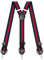 Kohentact Hosenträger Herren mit Clip- und Knopfbefestigung, inklusive 6 Knöpfe, 3,5 cm Breite Y-Form für Körpergrößen bis 200 cm Suspenders for Men 1 (Rot-blau-gestreift)