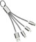 Tranzmtz - Keyring Multi USB 3A Fast Charging 3-in-1 Short Keychain Cable with USB Type C/USB/Micro USB/Phone Connectors - for Smart Phones Tablets and More (Light Grey)