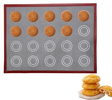 Uozonit Tapis de cuisson pour choux à la crème, tapis de cuisson en silicone - Tapis de pâte à rouler pour planche à pâtisserie - Tapis de cuisson à biscuits à impression Double face, antiadhésif et