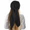 JIEYAO Quadratisches Satin-Kopftuch für Damen, 35 Großes Seidenglänzende Einfarbiger Seidentuch Halstuch Bandana Schlaf Haarbandana für Frauen(Schwarz)