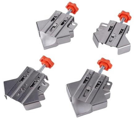4Pcs Corner Clamps for Woodworking Multipurpose Stainless Steel Opened Closed Right Angle Clamp 90 Degree Right Angle Clamp Adjustable for Woodworking