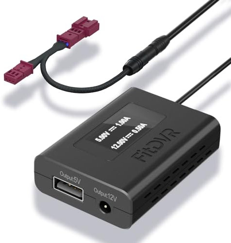 Dashcam Power Adapter (3-Pin) Suitable for BMW&MINI F Chassis G Chassis (iX X1 X5 1 3 5 7 Z4 Cooper clubman, ect.) LED display USB Power, Connect to Rain Sensor, 5V 12V Output, Easy to Install D3-024