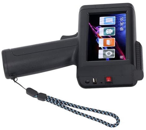 Hyuduo Tragbarer Tintenstrahldrucker, HD-LED-Touchscreen, Intelligenter Quad-CPU, Vielseitiger Drucker, Kompatibel mit Verschiedenen Materialien, Handschrift (EU-Stecker 100–240 V)