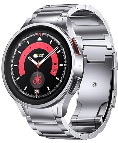 synsing 20mm Titan Armbänder kompatibel mit Samsung Galaxy Watch 7/6/5/4/FE 44mm 40mm, No Gap Metallarmband für Galaxy Watch 6 Classic Band 47mm 43mm/Watch 5 Pro 45mm/Watch 4 Classic für Herren