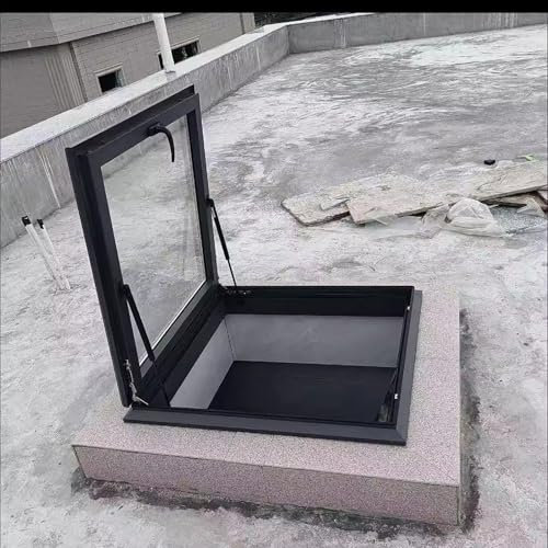 Ventana subterránea de salida de emergencia con varillas de soporte para ventilación e iluminación diurna 45 x 45 cm