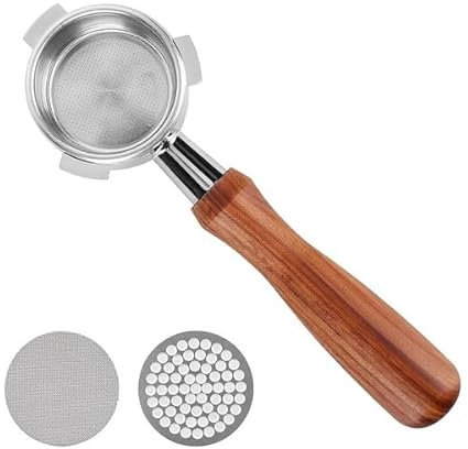 Porte-filtre sans fond de 58 mm pour Modèles E61/Flair58/ECM/Rocket/Sanremo/Synesso/Slayer/VBM – Porte-filtre sans fond de avec écran 2 Puck Screen