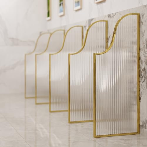 Generisch Cloison d'urinoir pour homme - Brise-vue pour urinoir d'école ou centre commercial - Doré