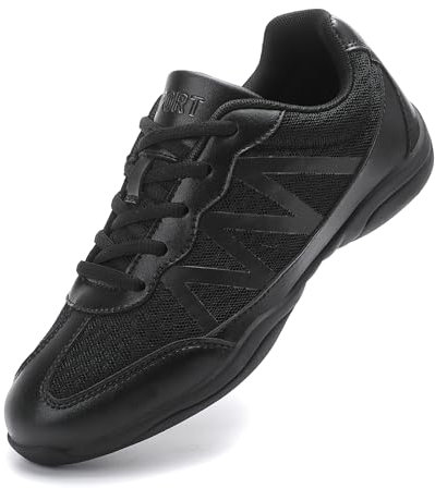 Kvwqoty Damen Cheerleading Schuhe Cheer Turnschuhe für Mädchen Jugend Cheerleader Tanz Sneaker Tanzschuhe rutschfeste Gymnastik Jazz Yoga Trainingschuhe Damen Schwarz 39 Herren