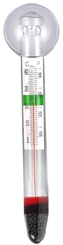 HoveeLuty Aquariumthermometer, Tauchthermometer aus Glas mit Saugnapf, schwimmendes Aquariumthermometer zum Aufkleben für Süß- und Salzwasserfische, Aquariumthermometerstreifen
