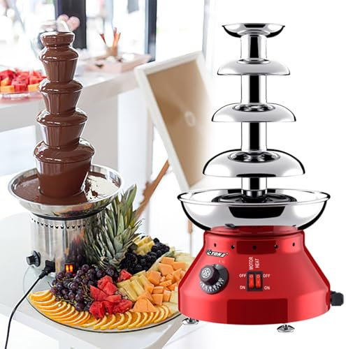 Fontana di cioccolato commerciale per feste, matrimoni, eventi, versatile per queso, caramelle e liquore, 4 livelli