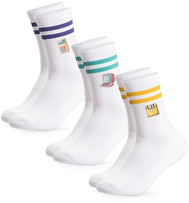 Occulto Damen & Herren Motiv Tennissocken 3er Pack (Modell: Rio), Statement Tennis Socken