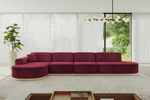 ALTDECOR Ecksofa in L-Form Corner Sofa Bett Eckcouch Couch Wohnlandschaft Cauchsofa MARI-L3-v1-413x171x83 cm Bordeauxrot