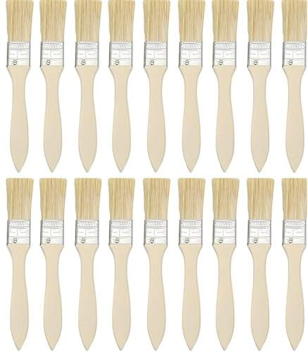 18 Pcs 1 Inch Paint Brush, Small Paint Brushes, Varnish Brush, Paint Brushes Decorating, Wooden Handle Disposable Paint Brush, for Paint, Stains, Varnishes, Glues and Home DIY, Ideal for Home Craft