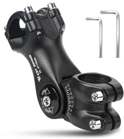 ZIMAOER Fahrradlenker Vorbau 25.4mm × 100mm, Verstellbarer Lenkererhöhung Fahrrad aus Aluminium, ±60° Neigbar mit Doppelter Schraubsicherung, Für MTB & Rennrad Gabelschaft 25.4mm
