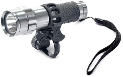 Toyvian Porta Torcia per Bicicletta Nero con Supporto in Plastica Dura e Gomma Clip Fissaggio Rapido Protettivo per Manubrio Accessorio Essenziale per Gadget Bici Notturne