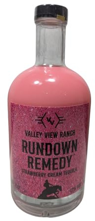 Rundown Remedy Strawberry Cream Tequila 70cl – Vegan Cream Liqueur with Shimmer | Smooth Strawberry Flavour | 17% ABV | Serve Over Ice | Premium Tequila Gift