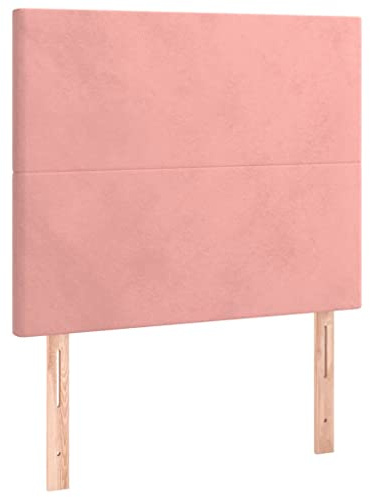 mtlskopl Tête de lit rose, 90 x 5 x 118/128 cm, en velours, réglable en hauteur, avec pieds en bois, tête de luxe, pour lit double, protection murale douce, design moderne pour chambre à coucher