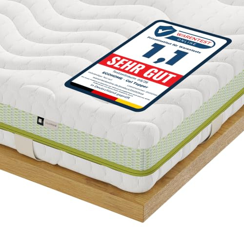 EGOHOME Gel Topper 90x200 cm H3/H4 | 7 cm Höhe | 7 Zonen Matratzentopper | 2 in 1 Härtegrad Matratzenauflage 90x200cm mit Gelschaum, Atmungsaktiv & Waschbar Bezug für Matratzen Boxspringbett