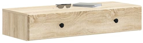 vidaXL Wandmontierter Beistelltisch Sonoma-Eiche 87,5 x 34,5 x 17 cm, Eleganter Beistelltisch, modernes Stauraummöbel, rechteckig, vielseitig für Dein Wohnzimmer